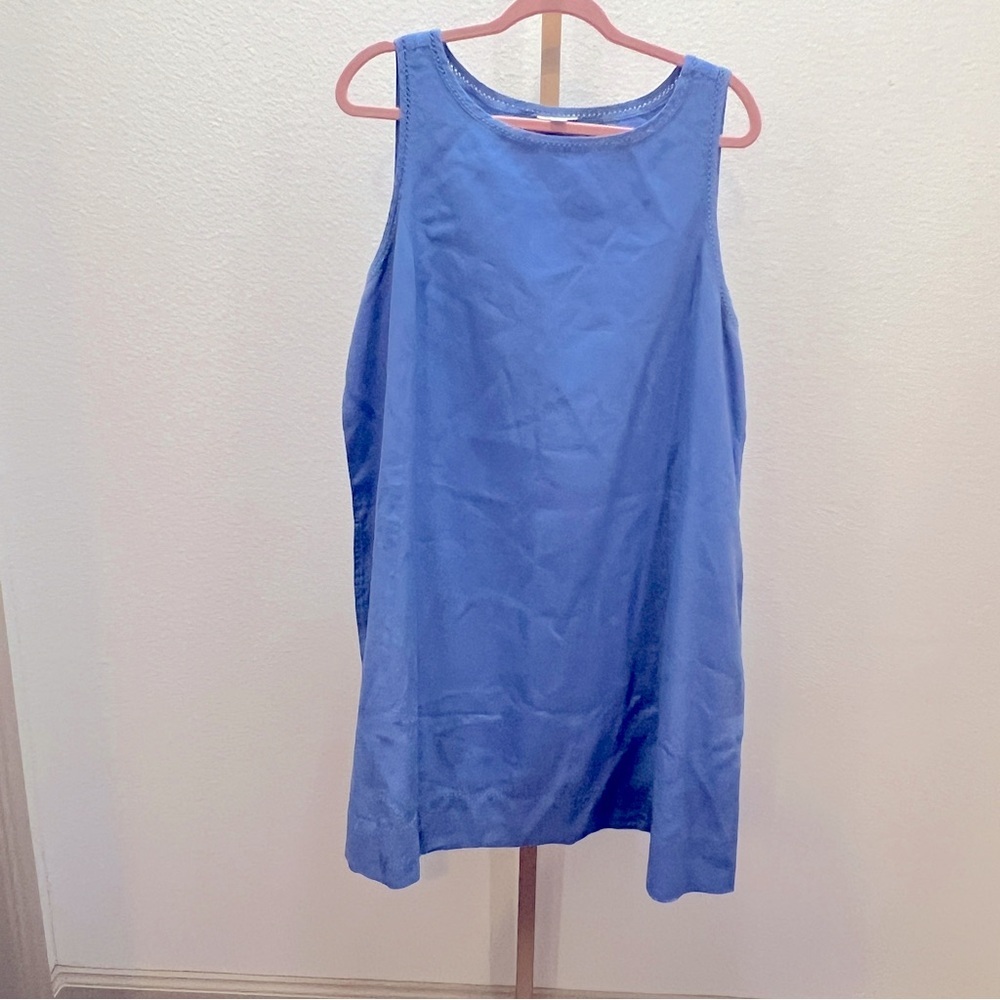 J. Jill Blue Sleeveless Crew Neck Sundress